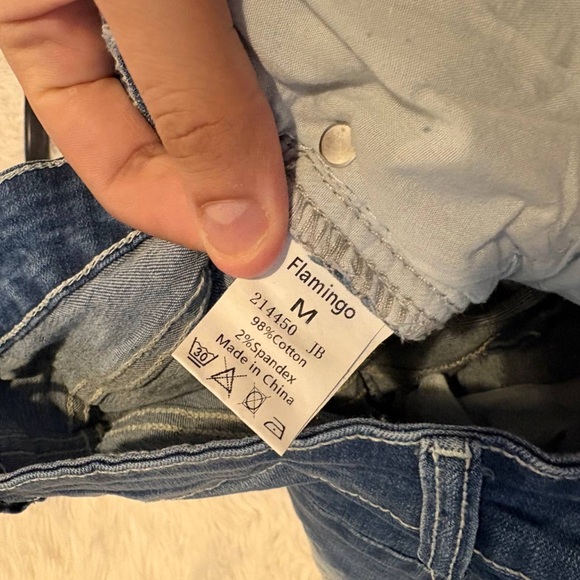 Flamingals Flamingals Flare Bell Bottom Jeans for Women Raw Hem High Waist M - Picture 11 of 13